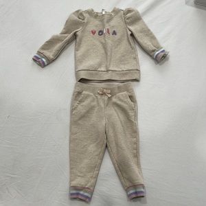 Janie and Jack sweat set puffed sleeves